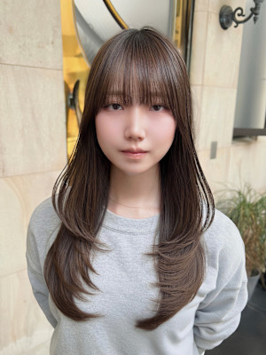 髪質改善レイヤーカット/小顔/韓国ヘア/前髪/原宿