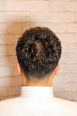 アップバングショート×形状記憶パーマ