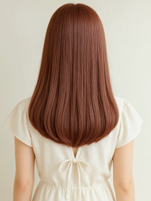 ピンクブラウン ハイトーン ブリーチ 艶髪 ストレート 美髪