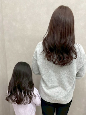 親子カットゆる巻きロング/札幌大通駅個室美容室