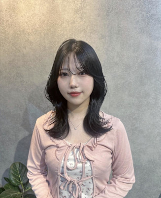 ★ミディアムくびれ巻き×ブルーブラック