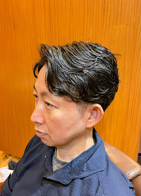 銀座　理容室　ナチュラルパーマ　フェザーパーマ