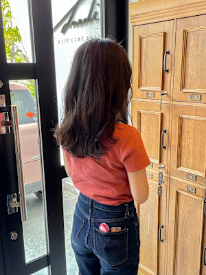 グレージュアッシュ×セミロング（白髪染め可）