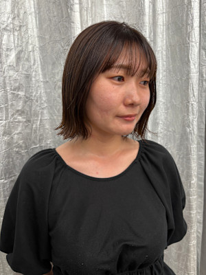 ステップボーンカットショートボブ/イメチェン/外ハネボブ