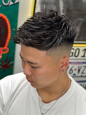 王道メンズショートスタイル/スキンフェード/ピンパーマ