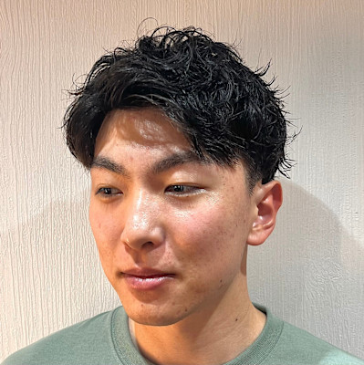 アップバングショートパーマスタイル