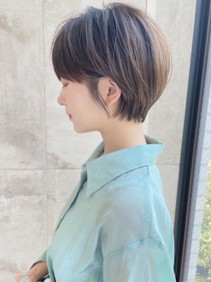 ショートボブ髪型30代40代50代前髪あり前髪無し面長丸顔