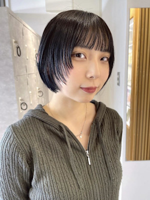【rizu】顔周りカット/ボブ/レイヤーカット/黒髪