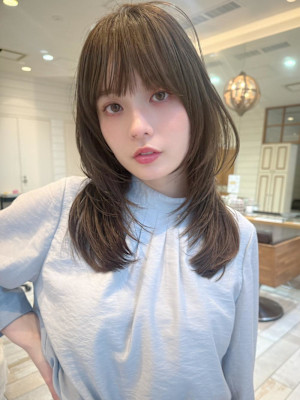 渋谷/デジタルパーマ/フェザーパーマ/ホワイトグレー