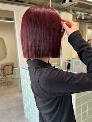 タッセルボブ×高発色イルミナワインレッド/大通駅個室サロン