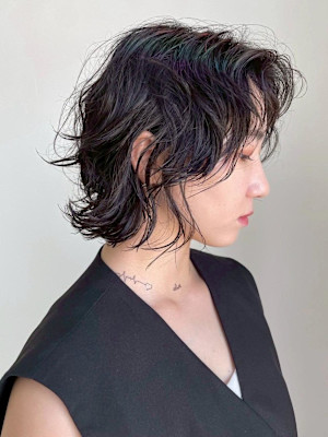 【hishida】くせ毛風パーマ/マッシュウルフ/レイヤー