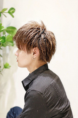 フェザーハーフアップバング