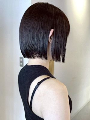 【rizu】ボブ/切りっぱなしボブ/暖色カラー/ベージュ