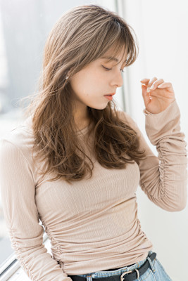 【S.BROOM天王寺店】シースルーロングレイヤースタイル