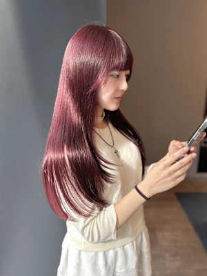 ボルドーカラー/ダブルカラー/レイヤーカット