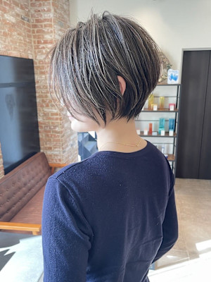 30代40代50代白髪ぼかし髪型白髪染め面長若見えへア