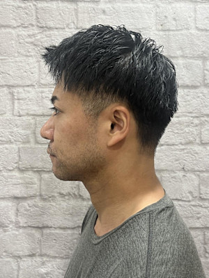 メンズ／ツーブロック／アップバング／刈り上げ／ショート