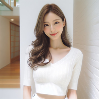 ★ブリーチなし小顔ロングレイヤーカットハッシュカットベージュ