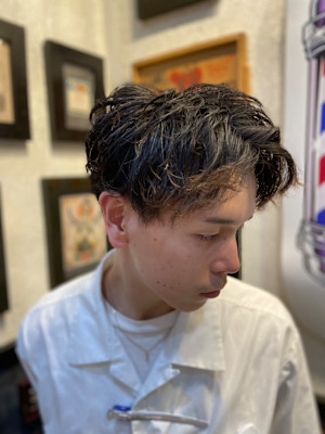 スパイラルパーマ×ツーブロック