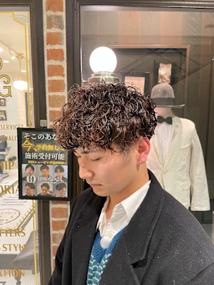 マッシュヘア×波巻きパーマ