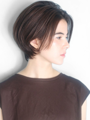 ショート・ボブ/白髪ぼかし/ハイライト/絶壁解消/40代