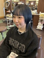 ケアブリーチ/ブルー/ウルフカット【宮崎市/柳丸町】