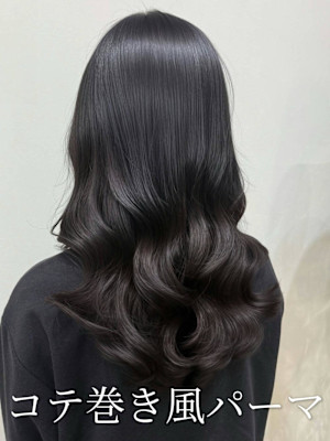 コテ巻き風パーマ/韓国風パーマ/レイヤーカット