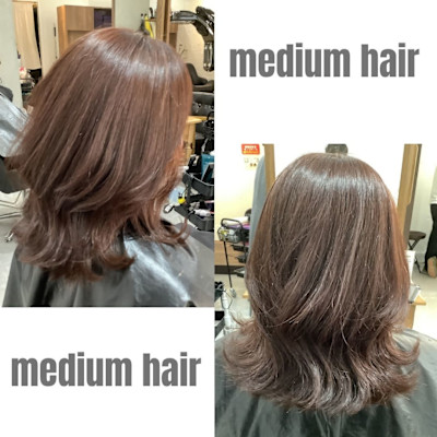 お客様スタイル 立体感のある外ハネスタイル