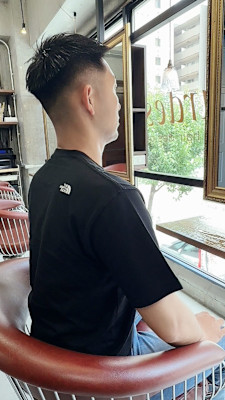 メンズアップバングショート・テーパーフェード