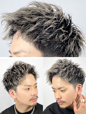 ツーブロック×アップバング