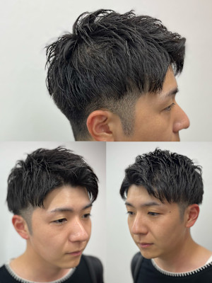 アップバング×ツーブロックスタイル