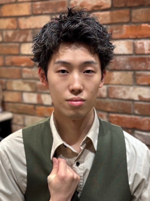 スパイキーショート×パーマ