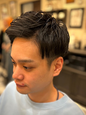 ツーブロックショート