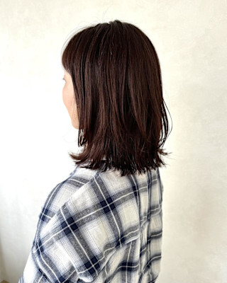 【ラベンダーピンク髪質改善カラー・くびれミディアム】