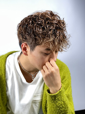 前おろしパーマ×カラー