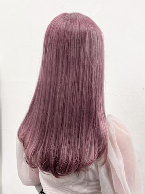 小顔ワンカールレイヤーカットデジタルパーマホワイトグレージュ