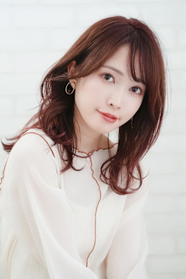 顔まわりカットセミロング×ピンクベリーベージュ