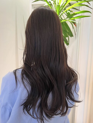 暗髪/大人カラー/オリーブグレージュ