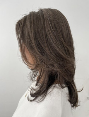 極細ハイライト/柔らかグレージュ