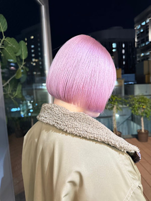 ペールピンク　デザインカラー　ハイトーン　表参道/原宿