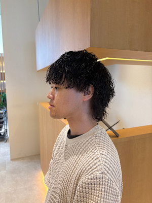 アイロン風波巻きパーマ