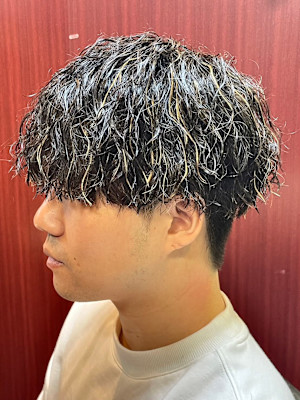 ツイストスパイラルパーマ×ツーブロック