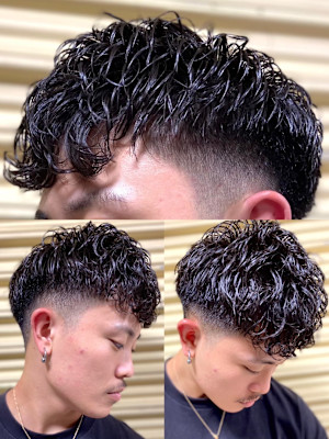 スペインカール×フェードスタイル