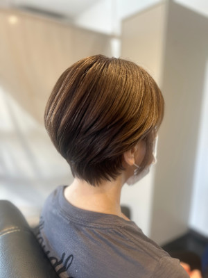 ショート白髪ぼかし