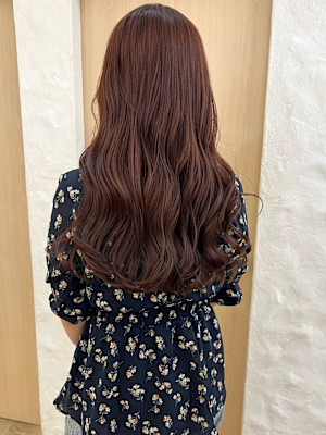 【新井】ベリーピンクカラー　ロングスタイル