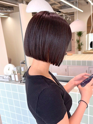 ミニボブラベンダーグレージュ/札幌駅髪質改善トリートメント