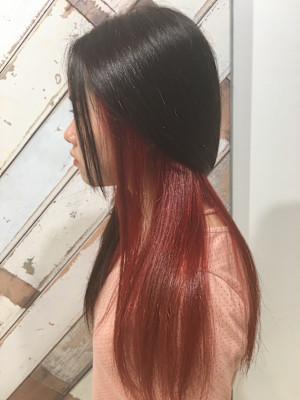 インナーカラー/カシスレッド