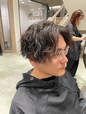 大人ミディ×無造作パーマ【三軒茶屋】