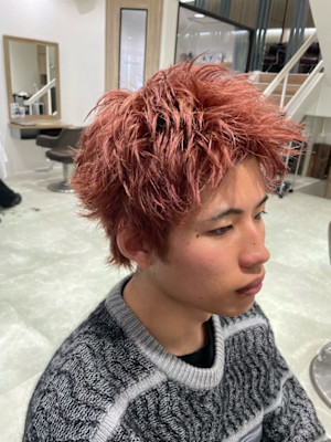 束感ショート×ピンクカラー【三軒茶屋】