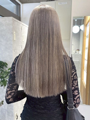 【rizu】髪質改善トリートメント/グレージュ/ハイトーン